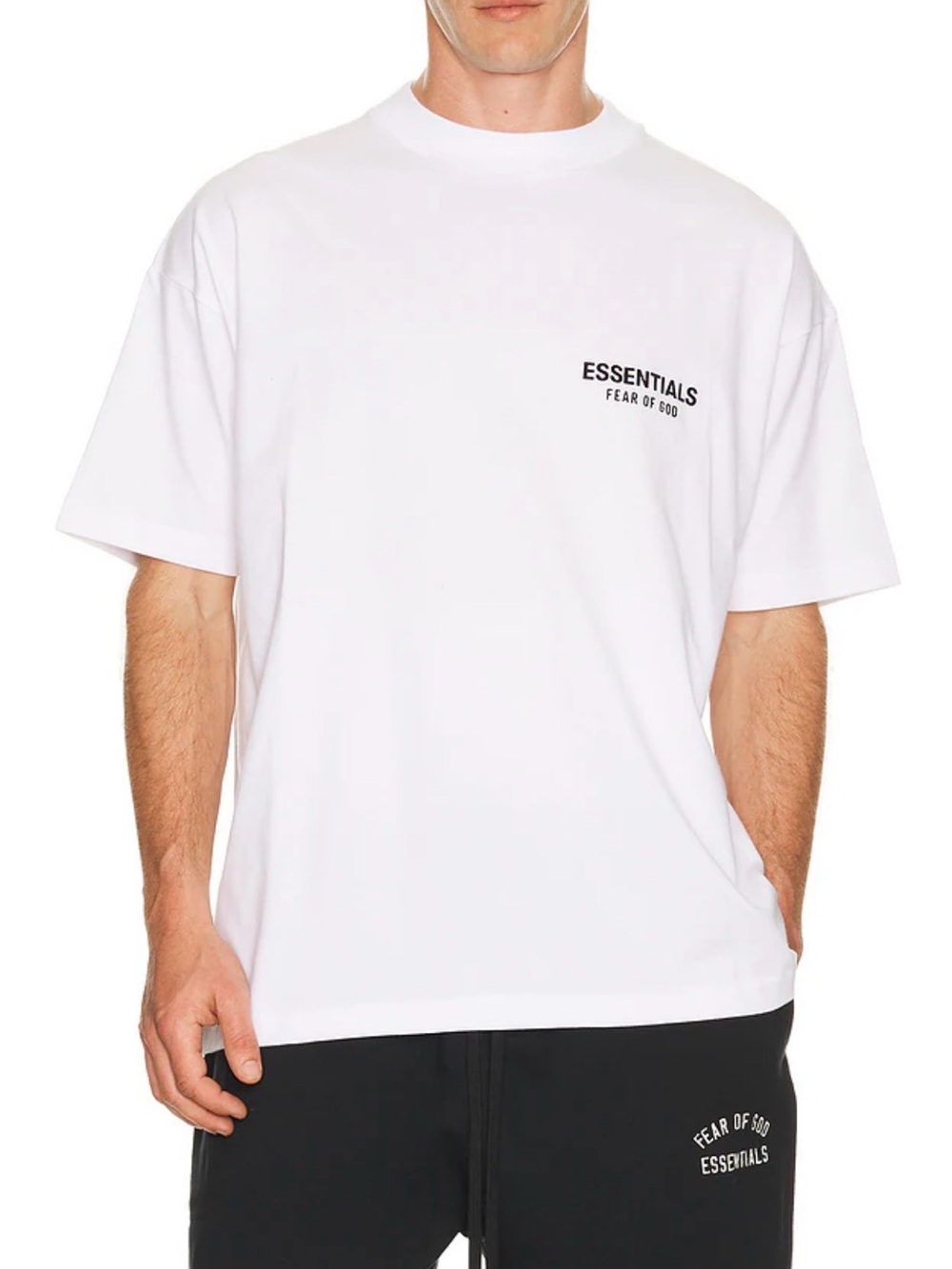 ESSENTIALS Fear of God White Logo Crewneck T-Shirt Size XL